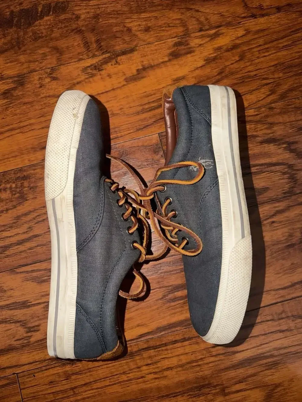 Polo Ralph Lauren Vaughn Herringbone Canvas Sneakers with Leather Details